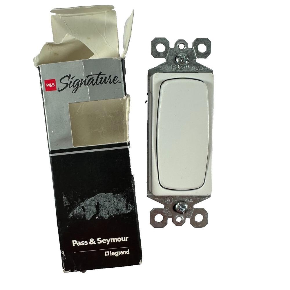 Pass & Seymour Single Pole Switch White 15A 120/277V‎ Made in USA 2006